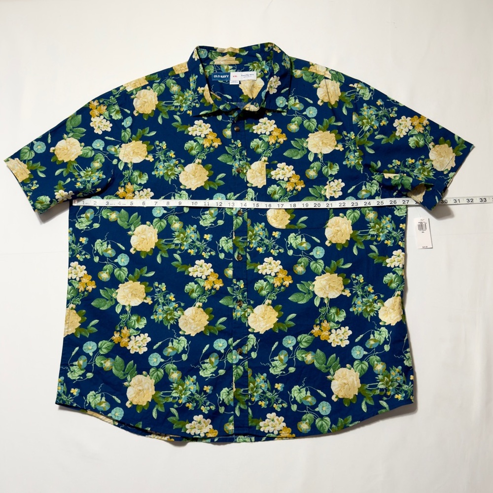 NEW Old Navy Blue and Yellow Casual Button Down Shirt Excellent - Picture 6 of 12